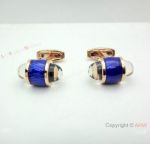 Replica Montblanc Urban Walker Cufflinks / Blue and Rose Gold